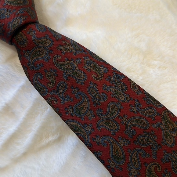 Burberry Vintage Paisley Silk Tie - Picture 1 of 8